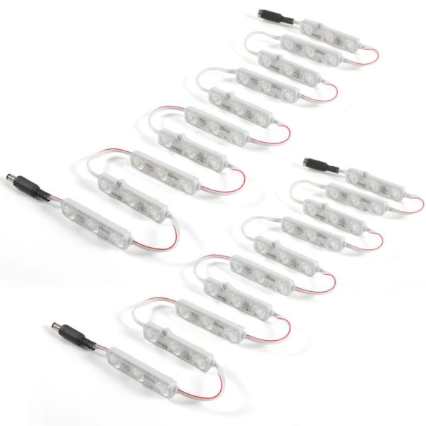 2x10 pcs 2835 3 LED Module 3000K White 100LM 160 deg Lens Letter Sign Billboard Backlight (1)