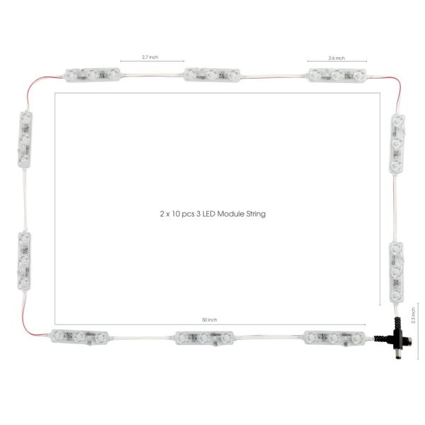 2x10 pcs 2835 3 LED Module 3000K White 100LM 160 deg Lens Letter Sign Billboard Backlight (5)