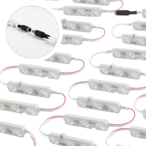 5x10 pcs 2835 3 LED Module 3000K White 100LM 160 deg Lens Letter Sign Billboard Backlight (1)