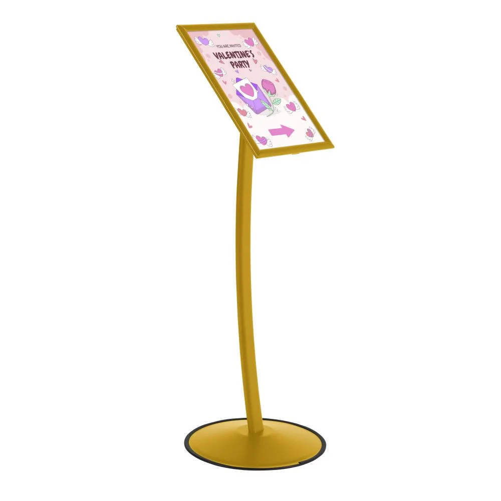Pedestal Sign Holder Restaurant Menu Board Floor Standing 11x17 Gold (1) Pedestal Sign Holder Restaurant Menu Board Floor Standing 11x17 Gold (1)