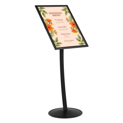 Pedestal Sign Holder Restaurant Menu Board Floor Standing 18x24 Black (1)