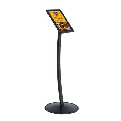 Pedestal Sign Holder Restaurant Menu Board Floor Standing 8.5x11 Anthracite Gray (1)