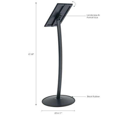 Pedestal Sign Holder Restaurant Menu Board Floor Standing 8.5x11 Anthracite Gray (3)