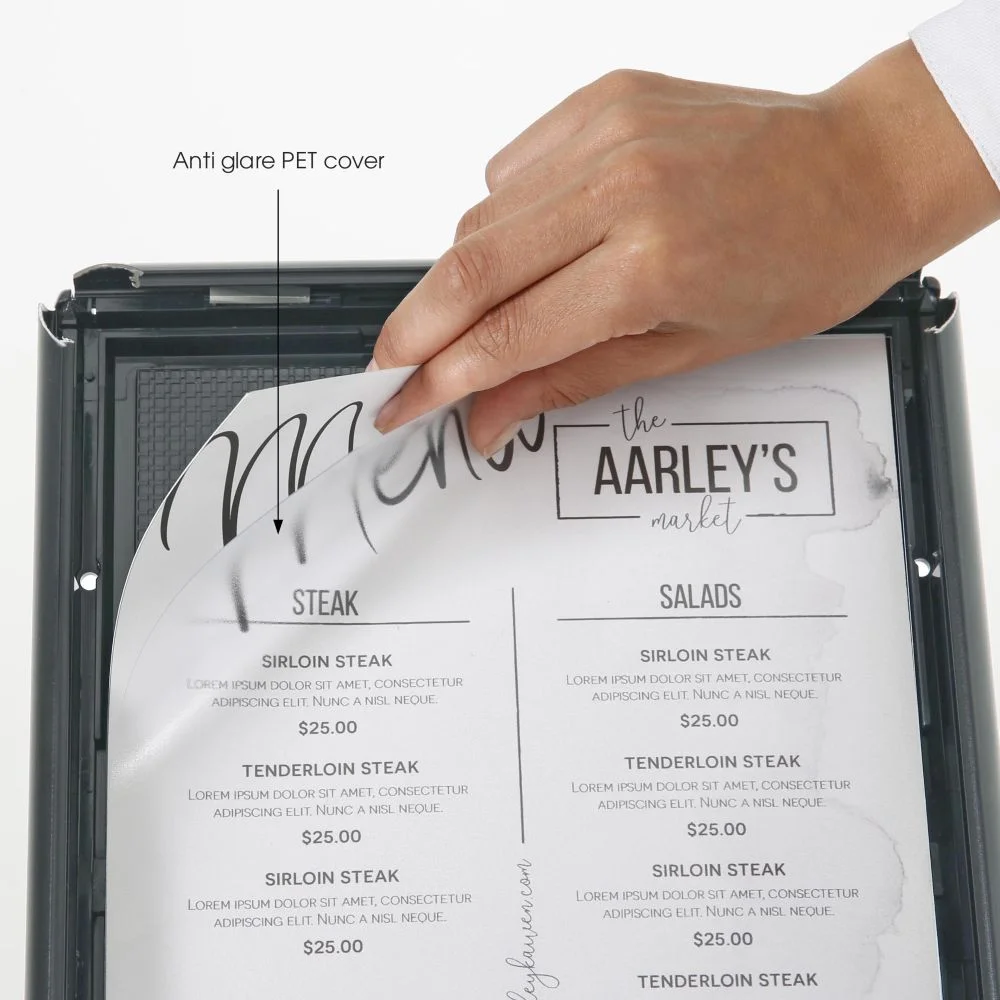 Pedestal Sign Holder Restaurant Menu Board Floor Standing 8.5x11 Anthracite Gray (5)