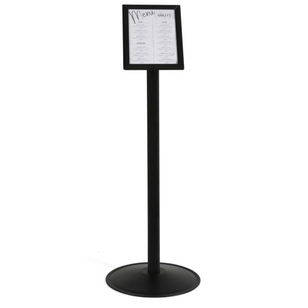Pedestal Sign Holder Restaurant Menu Board Floor Standing 8.5x11 Black (8)
