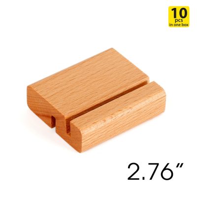 2.76" Card holder with 2 card holding angle, natural wood (10 pcs in a box)