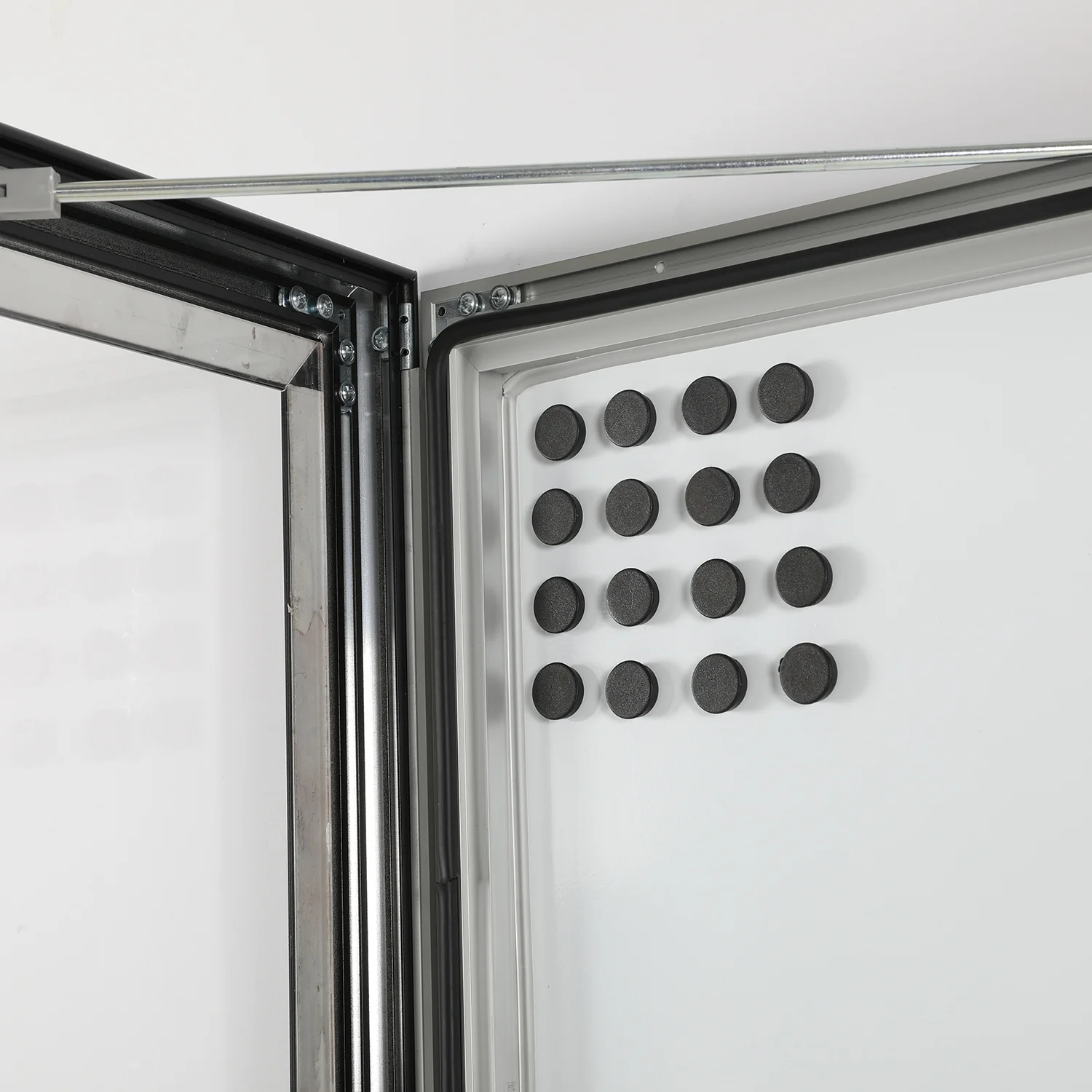 Lockable Sealed Magnetic Showboard 4x(8.5x11) Inches Aluminum Black (5)