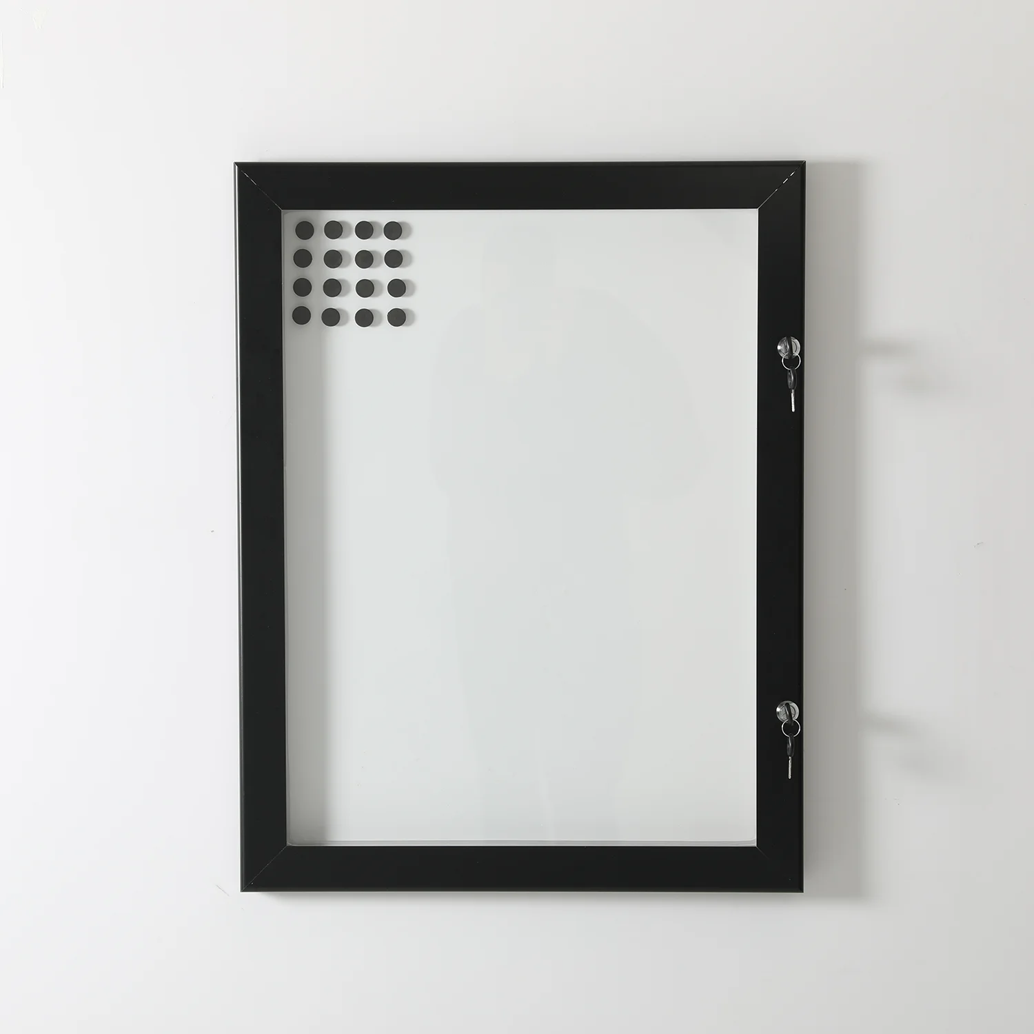 Lockable Sealed Magnetic Showboard 4x(8.5x11) Inches Aluminum Black (6)