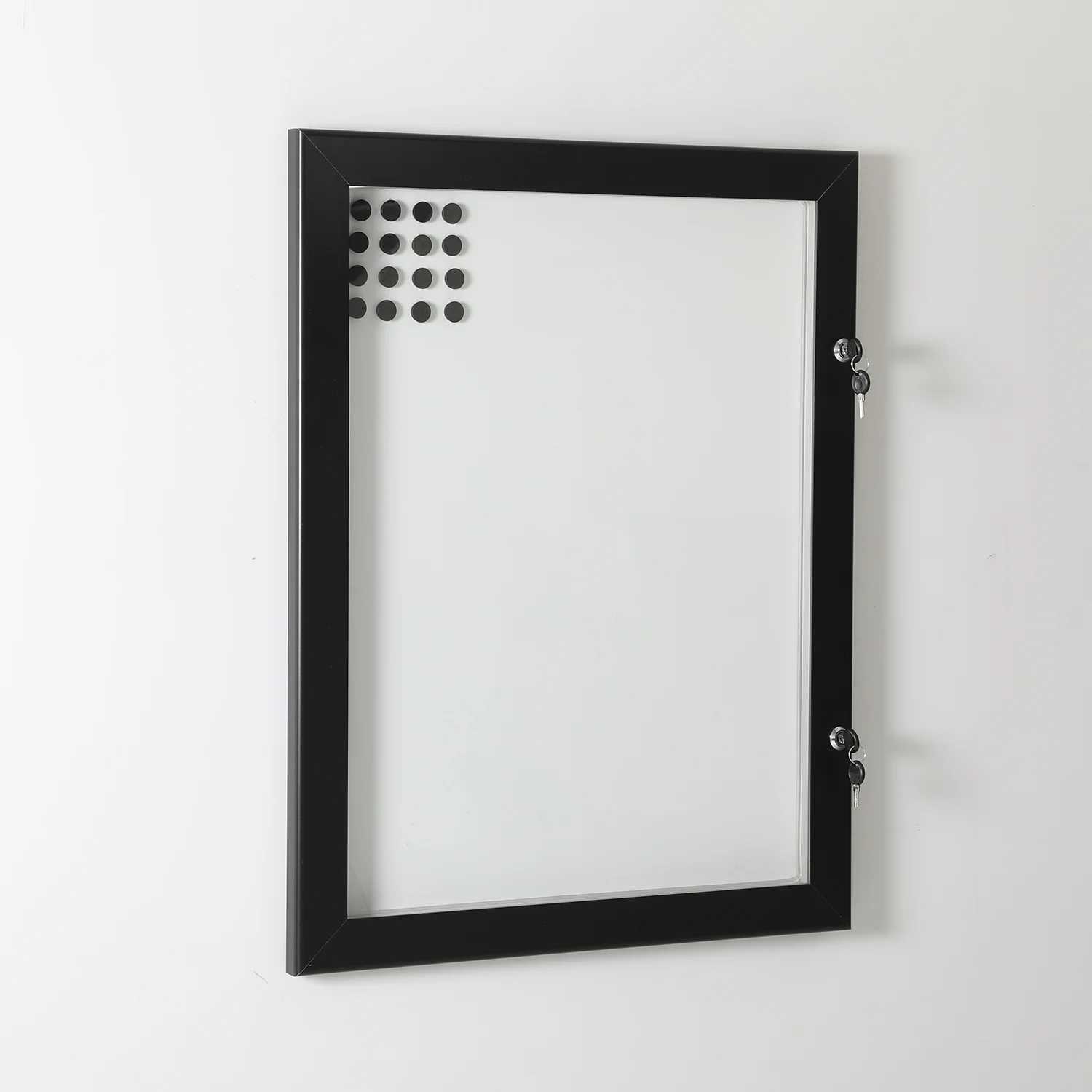 Lockable Sealed Magnetic Showboard 4x(8.5x11) Inches Aluminum Black (7)