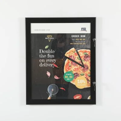 Lockable Sealed Poster Showboard 22x28 Inches Aluminum Black