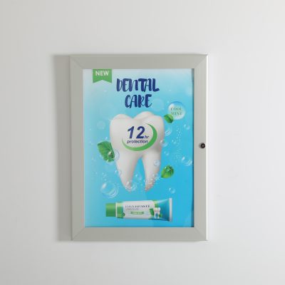 Lockable Sealed Poster Showboard 22x28 Inches Aluminum Silver