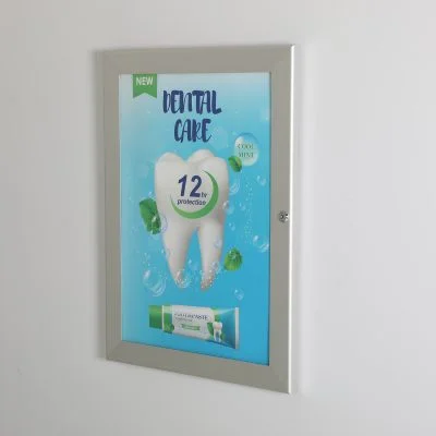 Lockable Sealed Poster Showboard 22x28 Inches Aluminum Silver