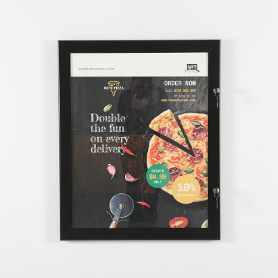 Lockable Sealed Poster Showboard 36x48 Inches Aluminum Black