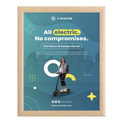 8.5x11 Snap Poster Frame - 1 inch Wood Look Effect Profile Mitered Corner