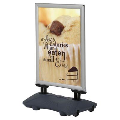 WindPro Lite Water Base Weather Wind Resistant Outdoor Pavement Sidewalk Sign Holder 22" x 28" Silver
