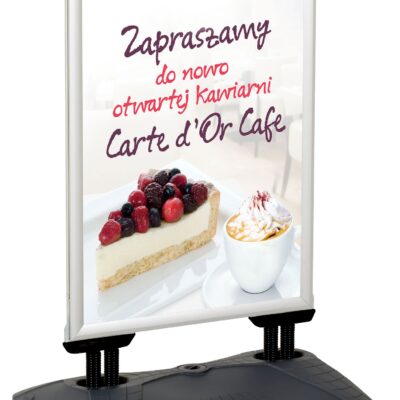 WindPro Lite Water Base Weather Wind Resistant Outdoor Pavement Sidewalk Sign Holder 24" x 36" Silver